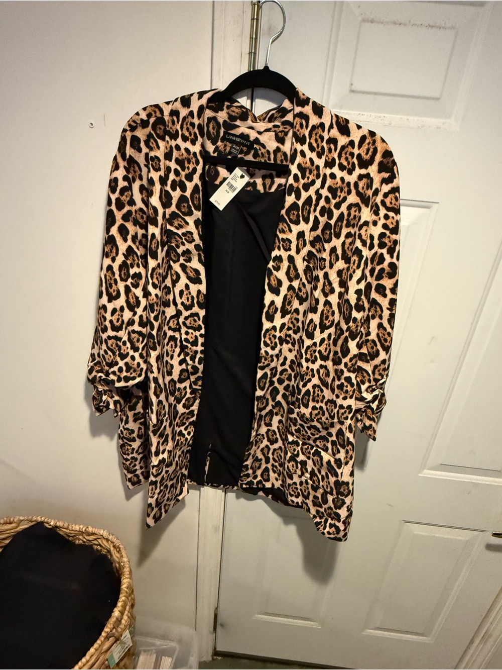 NWT Lane Bryant Leopard Print Blazer Jacket - Black and Brown